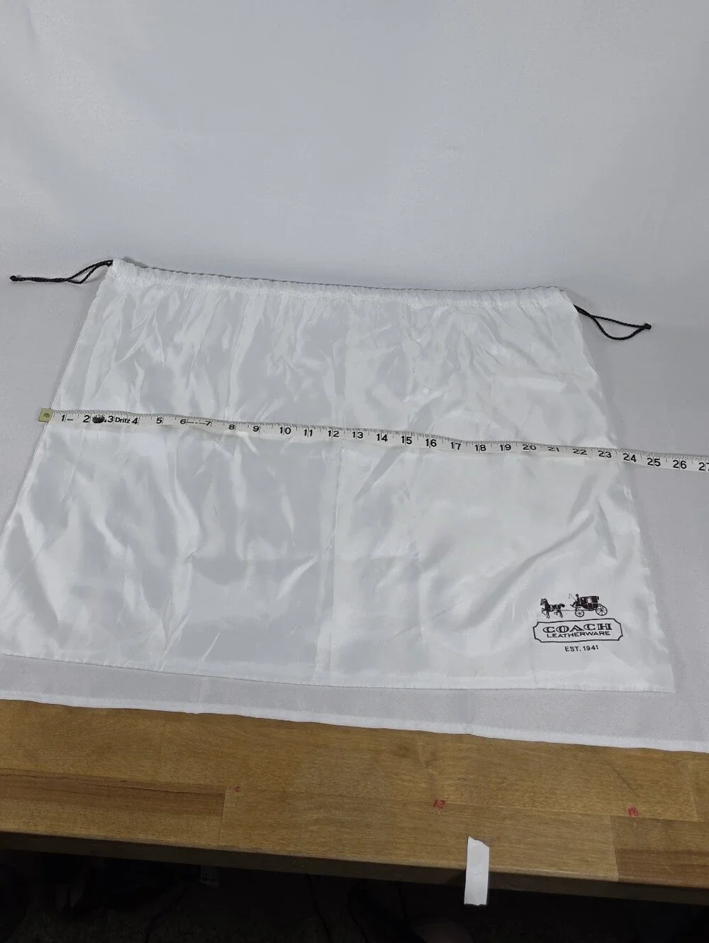 Coach Authentic Replacement Dust Bag Oversized White Sateen 23.5